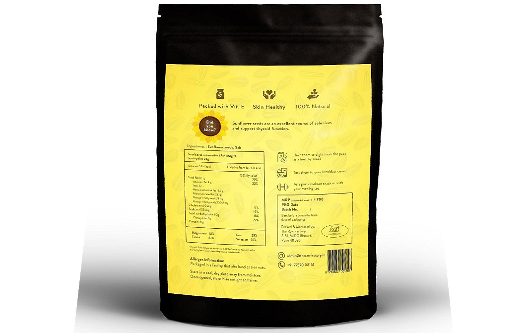 Raw Essentials Sunflower Seeds, Roasted & Salted   Pack  400 grams